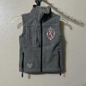 Kids Cowboy Hardware Gray Vest with Embroidered western Design. Sz- 5 EUC